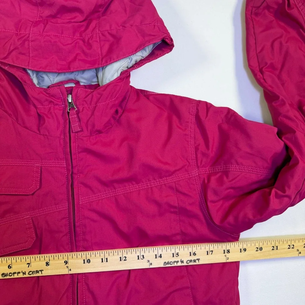 White Sierra Girls Large Magenta‎ Pink Hooded Insulated Jacket Full Zip Coat